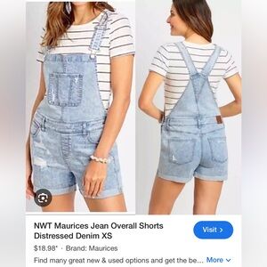 Distressed Overall Shorts